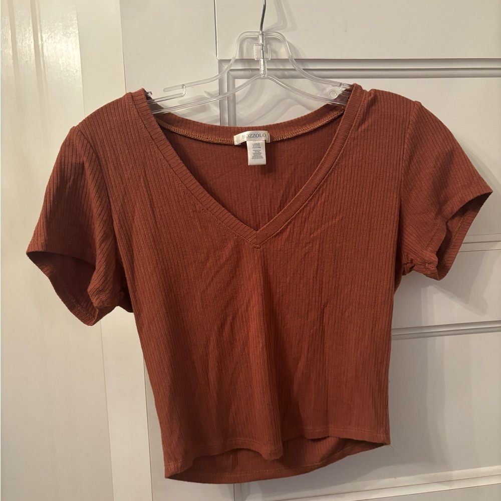 Brown plain t shirt